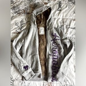 Aeropostale hoodie. Size medium. Gray with purple prints